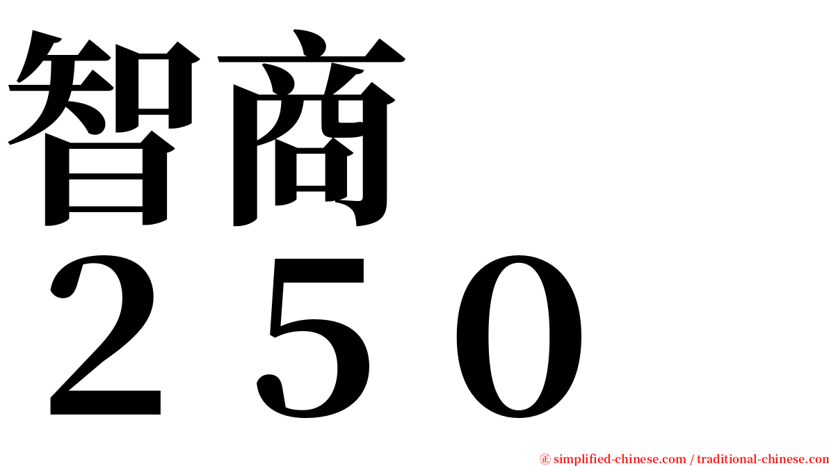 智商　　２５０ serif font